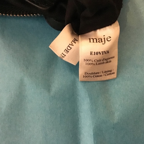 Maje 100% Lambskin Studded Double Sized Wristlet - Picture 3 of 3